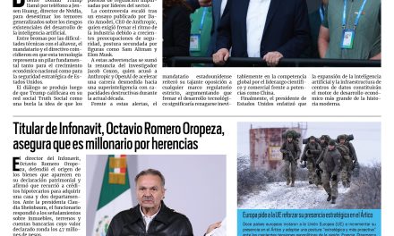 Portada RCG Nacional e Internacional [15 de septiembre de 2026] Donald Trump desestima riesgos de la inteligencia artificial; titular de Infonavit, Octavio Romero Oropeza, asegura que es millonario por herencias y más…
