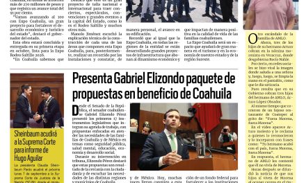 Portada RCG Media [3 de septiembre de 2026] ‘Expo Coahuila fortalecerá el desarrollo económico y turístico’; presenta Gabriel Elizondo paquete de propuestas en beneficio de Coahuila y más…