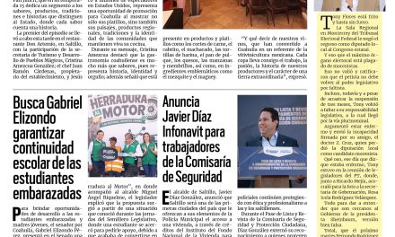 Portada RCG Media [4 de septiembre de 2026] Presentan serie de cocina internacional filmada en el estado; busca Gabriel Elizondo garantizar continuidad escolar de estudiantes embarazadas y más…