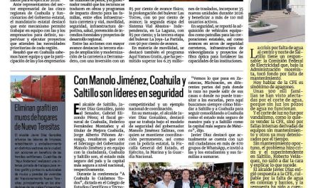 Portada RCG Media [12 de septiembre de 2026] Iniciativa privada de Coahuila impulsa proyectos con ISN; con Manolo Jiménez, Coahuila y Saltillo son líderes en seguridad y más…