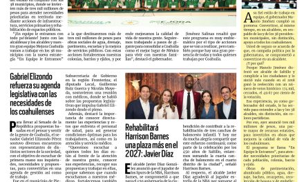 Portada RCG Media [25 de septiembre de 2026] Gobierno de Coahuila invierte tres mmdp para obras y servicios en todo el estado; Gabriel Elizondo refuerza su agenda legislativa con las necesidades de los coahuilenses y más…