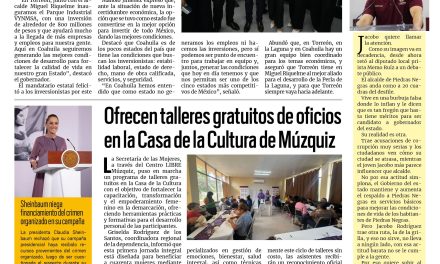 Portada RCG Carbonífera [2 de octubre de 2026] En la Laguna y en Coahuila hay un gran desarrollo: Manolo Jiménez; ofrecen talleres gratuitos en la Casa de la Cultura de Múzquiz y más…