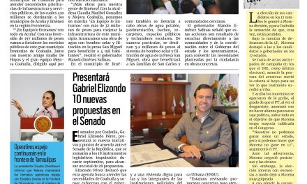 Portada RCG Carbonífera [7 de octubre de 2026] ‘En Equipo le Entramos’ llega al norte de Coahuila; presentará Gabriel Elizondo 10 nuevas propuestas en el Senado y más…
