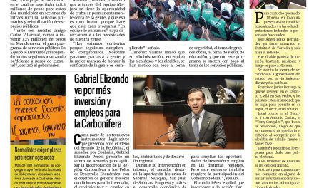 Portada RCG Carbonífera [8 de octubre de 2026] Llega ‘En Equipo le Entramos’ a la región Centro del estado; Gabriel Elizondo va por más inversión y empleos para la Carbonífera y más…
