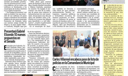 Portada RCG Centro [7 de octubre de 2026] ‘En Equipo le Entramos’ llega al norte de Coahuila; presentará Gabriel Elizondo 10 nuevas propuestas en el Senado y más…