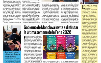 Portada RCG Centro [13 de octubre de 2026] Proyecto ‘En Equipo le Entramos’ ya llegó a todo Coahuila: Manolo Jiménez; Gobierno de Monclova invita a disfrutar la última semana de la Feria 2026 y más…