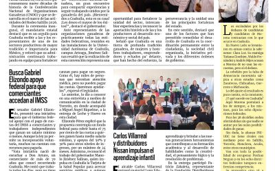Portada RCG Centro [16 de octubre de 2026] Desde Coahuila, unidos para fortalecer la ganadería de México: Manolo; busca Gabriel Elizondo apoyo federal para que comerciantes accedan al IMSS y más…