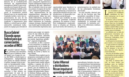 Portada RCG Centro [16 de octubre de 2026] Desde Coahuila, unidos para fortalecer la ganadería de México: Manolo; busca Gabriel Elizondo apoyo federal para que comerciantes accedan al IMSS y más…
