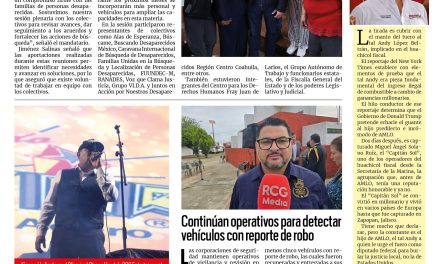 Portada RCG Fronteriza [4 de octubre de 2026] Fortalecemos coordinación con colectivos de personas desaparecidas: Manolo; Invitan a aprovechar campaña de escrituración este mes y más…