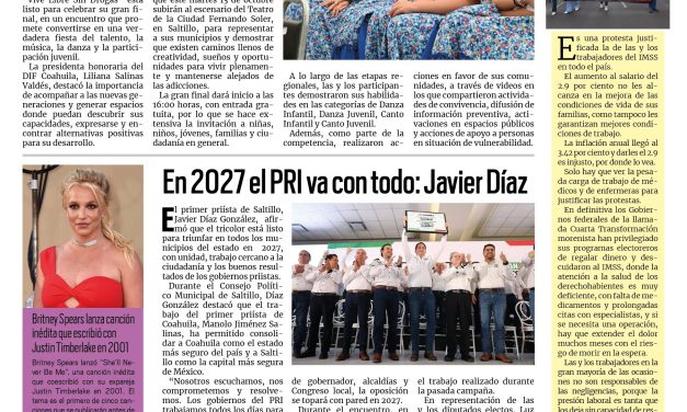 Portada RCG Fronteriza [11 de octubre de 2026] Lista gran final del concurso ‘Vive Libre Sin Drogas’; Colegio de Abogados ofrecerá taller sobre reparación del daño y más…
