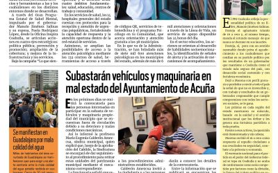 Portada RCG Fronteriza [12 de octubre de 2026] Fortalece Coahuila la atención a la salud mental en todo el estado; subastarán vehículos y maquinaria en mal estado del Ayuntamiento de Acuña y más…