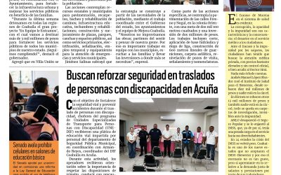 Portada RCG Fronteriza [13 de octubre de 2026] Proyecto ‘En Equipo le Entramos’ ya llegó a todo Coahuila: Manolo Jiménez; buscan reforzar seguridad de traslados de personas con discapacidad en Acuña y más…