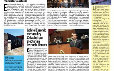 Portada RCG Fronteriza [15 de octubre de 2026] ´Expo Coahuila, un proyecto de desarrollo económico, turístico y social’; Gabriel Elizondo rechaza Ley Catastral que afectaría a los coahuilenses y más…