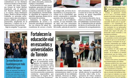 Portada RCG Lagunera [12 de octubre de 2026] Fortalece Coahuila la atención a la salud mental en todo el estado; fortalecen la educación vial en escuelas y universidades de Torreón y más…