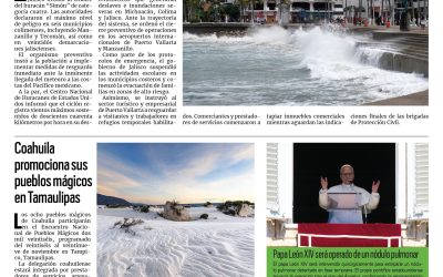 Portada RCG Nacional e Internacional [12 de octubre de 2026] Huracán ‘Simón’ podría impactar en los estados de Colima y Jalisco; Coahuila promociona sus pueblos mágicos en Tamaulipas y más…