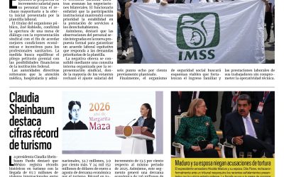 Portada RCG Nacional e Internacional [16 de octubre de 2026] IMSS propondrá mejora salarial para sus trabajadores; Claudia Sheinbaum destaca cifras récord de turismo y más…
