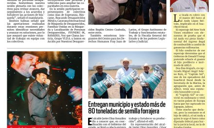 Portada RCG Media [4 de octubre de 2026] Fortalecemos coordinación con colectivos de personas desaparecidas: Manolo; Seguridad permite recorrer Ramos Arizpe y más…