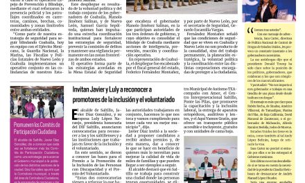 Portada RCG Media  [10 de octubre de 2026] Coahuila blinda con  Nuevo León límites estatales; invitan Javier y Luly a reconocer a promotores de la inclusión y el voluntariado y más…