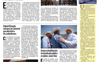 Portada RCG Media [15 de octubre de 2026] ´Expo Coahuila, un proyecto de desarrollo económico, turístico y social’; Gabriel Elizondo rechaza Ley Catastral que afectaría a los coahuilenses y más…
