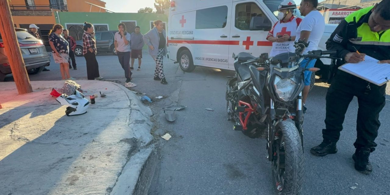 Motociclista resulta lesionado al impactarse contra camioneta en la Bellavista