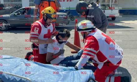 Motociclista sufre accidente en Saltillo