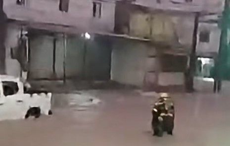 Así rescataron a dos adultos mayores atrapados en inundación en Monterrey